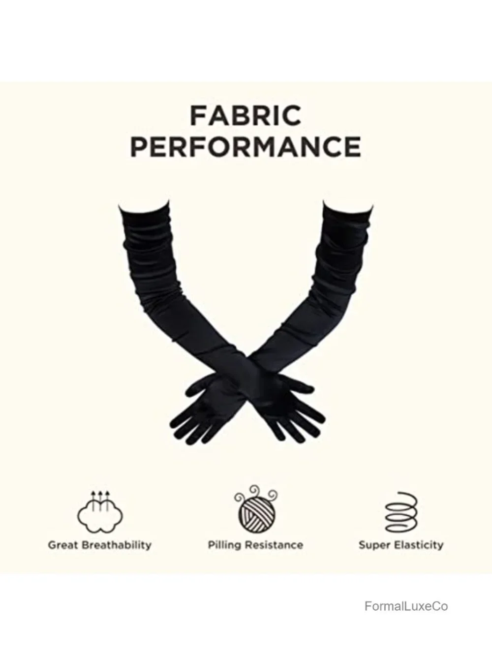 Opera Length Satin Gloves Stretchy Formal Party Costume Accessory